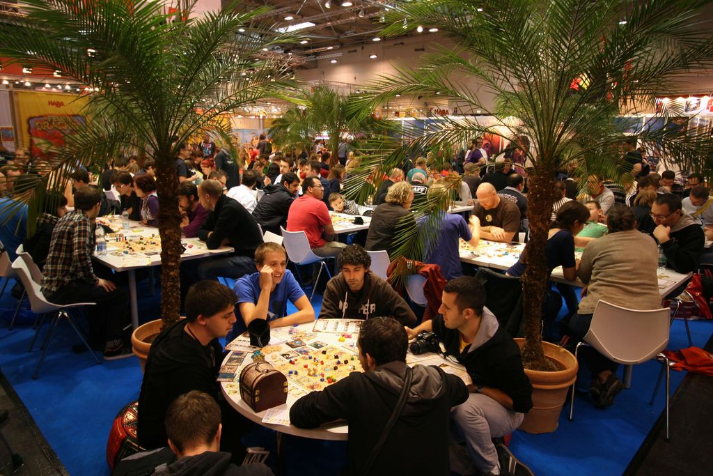 The atmospheric "Five Tribes" area, Essen 2014 — Photo by duchamp on BoardGameGeek