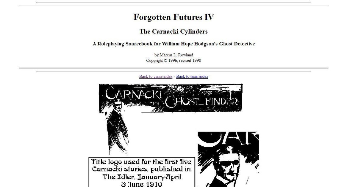Forgotten Futures IV: The Carnacki Cylinders | RPG Item | RPGGeek