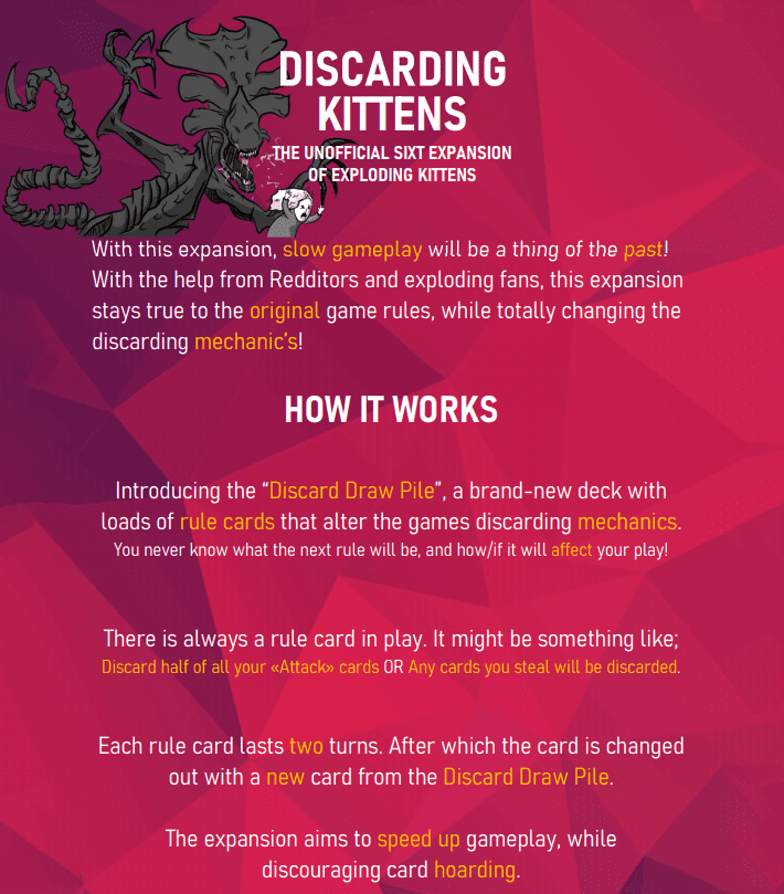 The Discarding Kittens Expansion Exploding Kittens