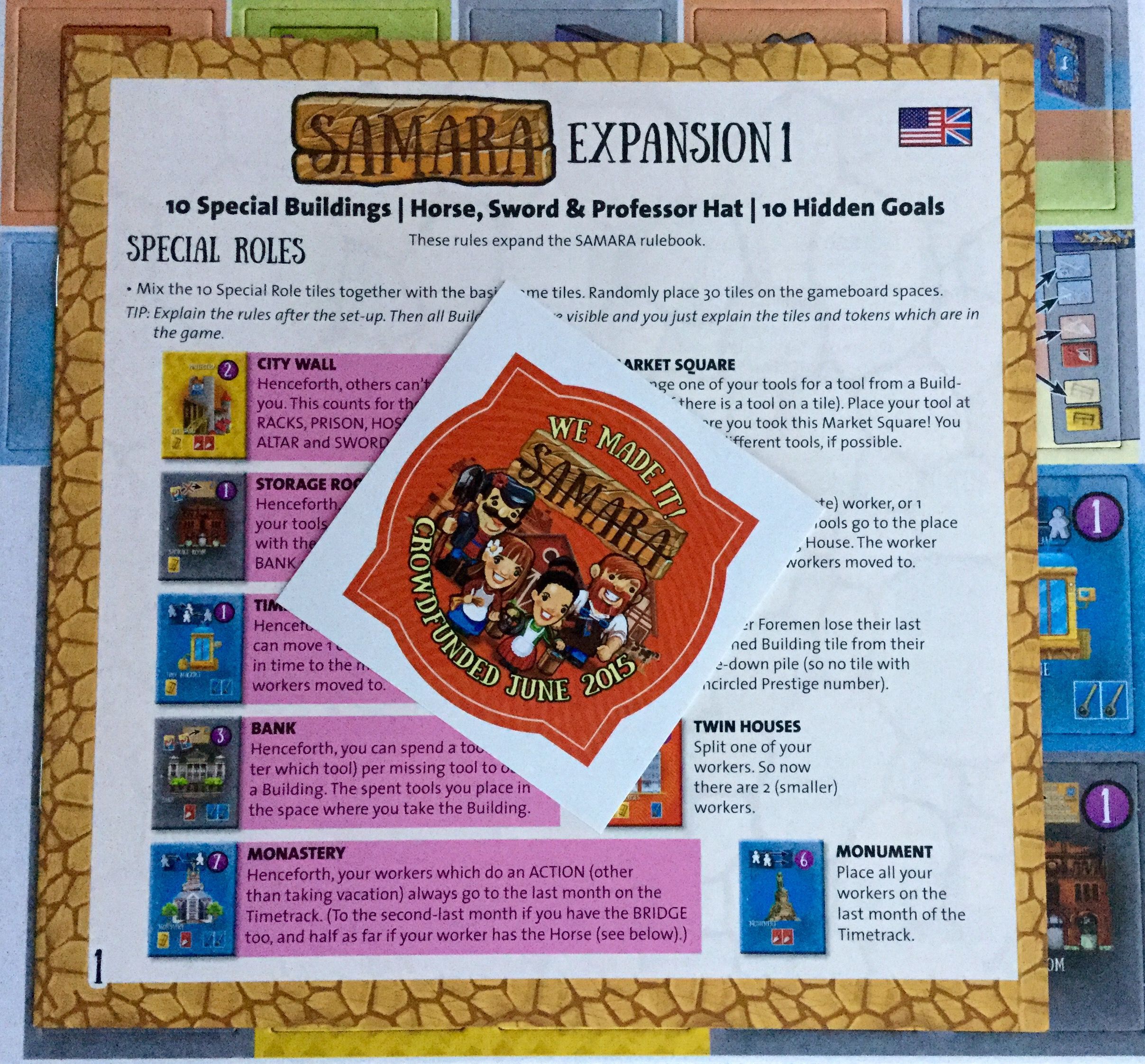 Samara: Expansion 1 – Buildings, Goals & Tokens