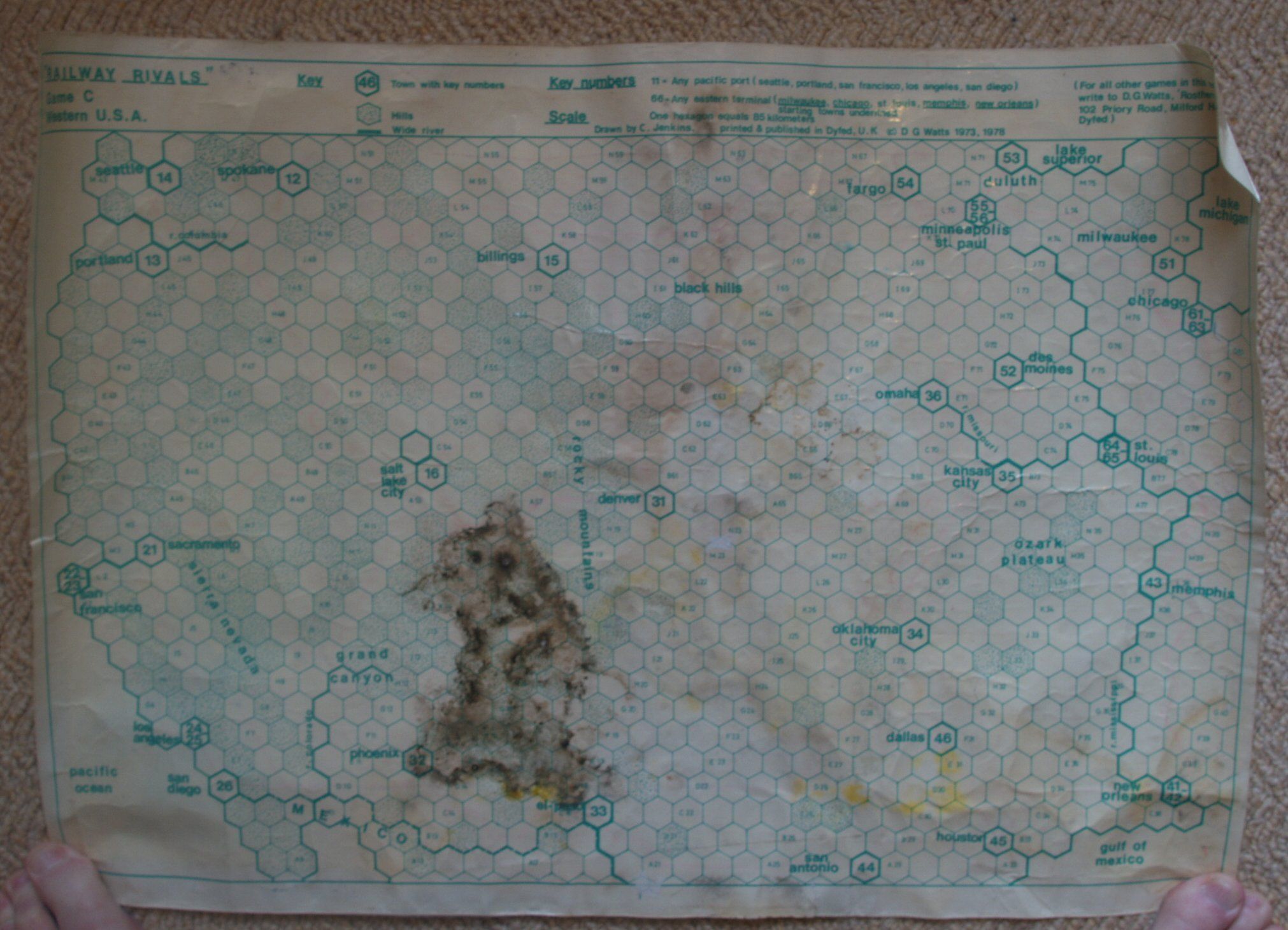 Railway Rivals Map C: Western USA
