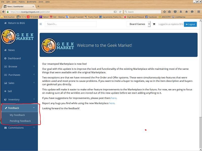 How Do I Check The Feedback I Get Form The Geek Market Boardgamegeek Well you're in luck, because. boardgamegeek