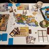 This is the game table following mine and my spouse's first-time players victory. We played with the rule-set designated for "first-timers" and won quite handily. I'm excited for the next playthrough with ramped up difficulty.