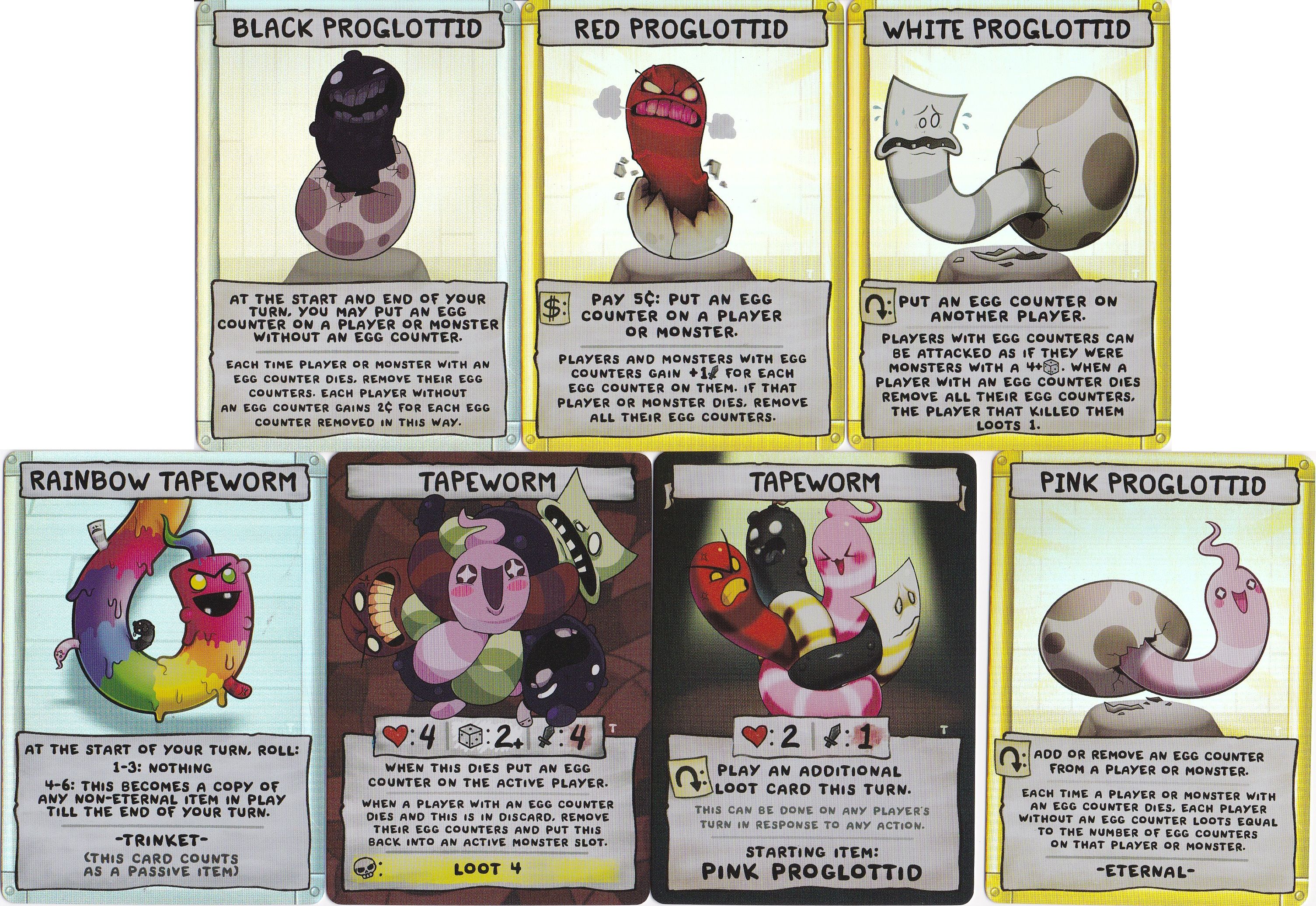 The Binding of Isaac: Four Souls – Tapeworm Promo Cards