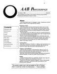 Issue: AAB Proceedings (Issue 36)