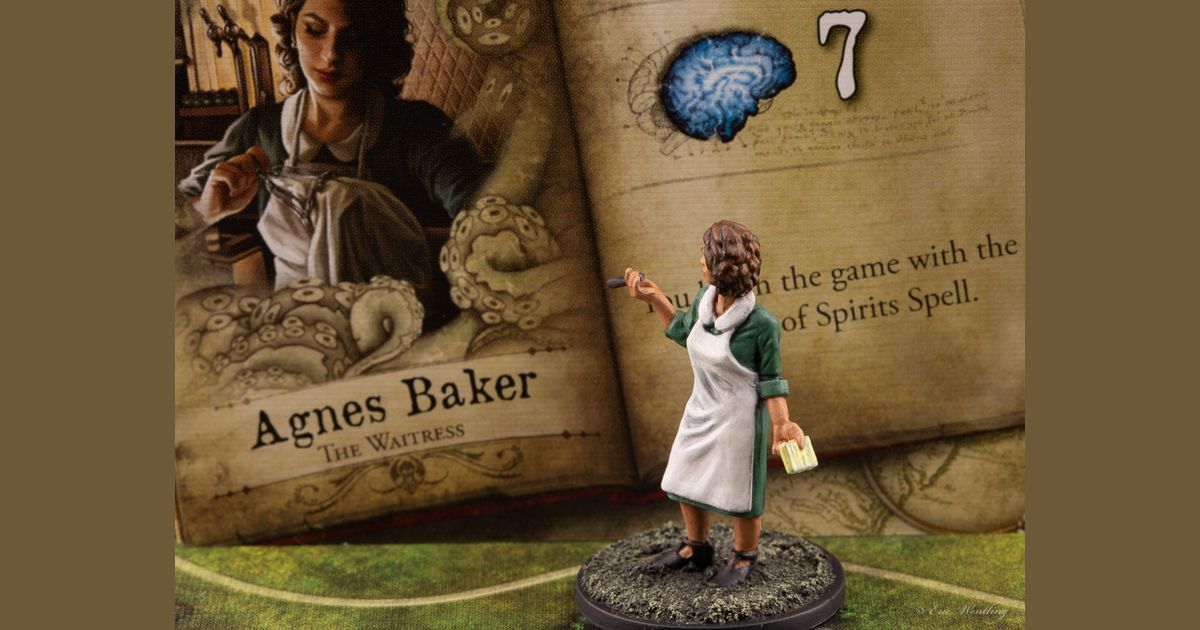 Here comes the night agnes. Агнес Бейкер ужас Аркхэма. Агнес Бейкер древний ужас. Сыщики Агнес Бейкер миниатюра. Агнес Бейкер особняки.