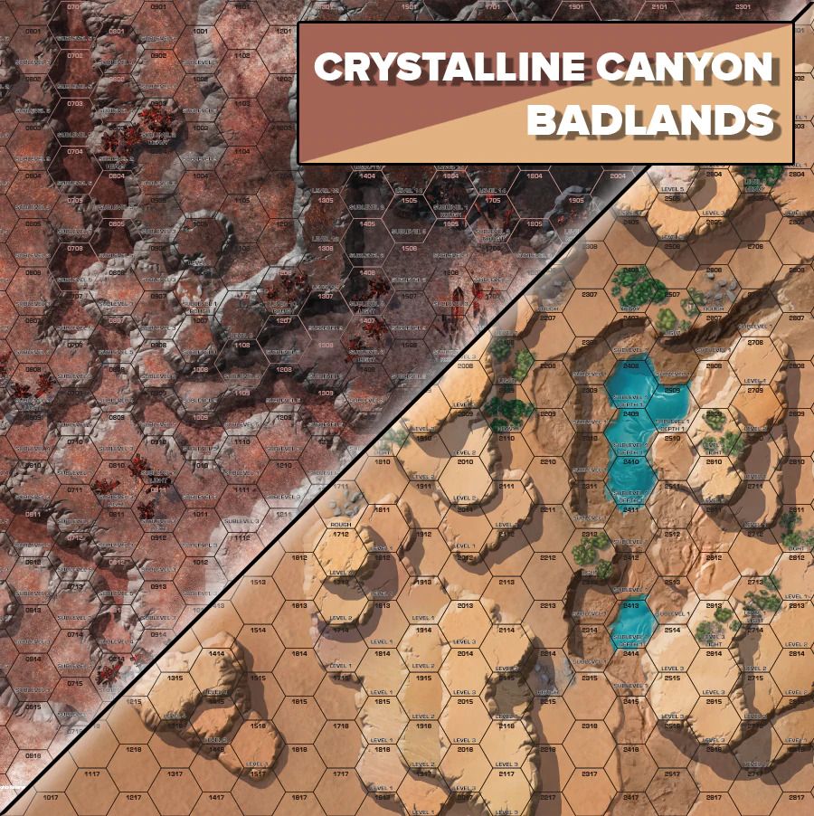 BattleTech: Alien Worlds – Crystalline Canyon/Badlands Battlemat