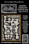 RPG Item: Olde Skool Back2Basics: Generic Dungeon Poster Map 6x6 A4 #18