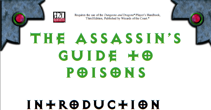 The Assassin's Guide to Poison | RPG Item | RPGGeek