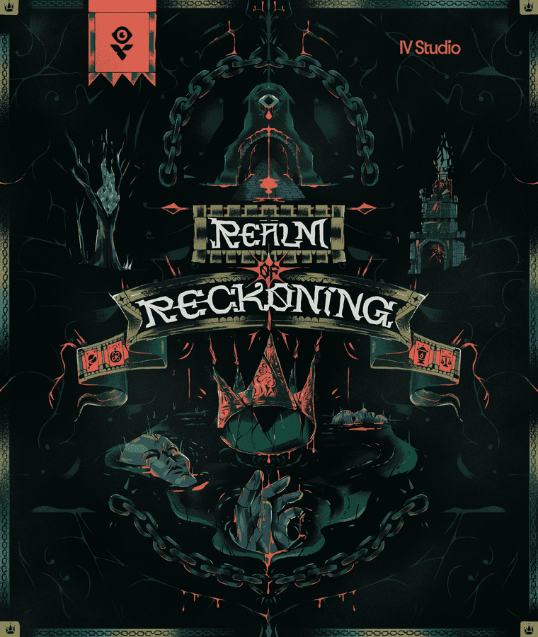Realm of Reckoning gioco da tavolo fantasy di controllo aree per 2-5 giocatori - copertina ufficiale IV Studio
