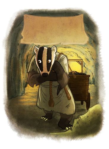 SPQF illustration of a badger pulling a cart through a tunnel