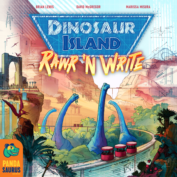 Dinosaur Island: Rawr 'n Write, Pandasaurus Games, 2021 — front cover (image provided by the publisher)