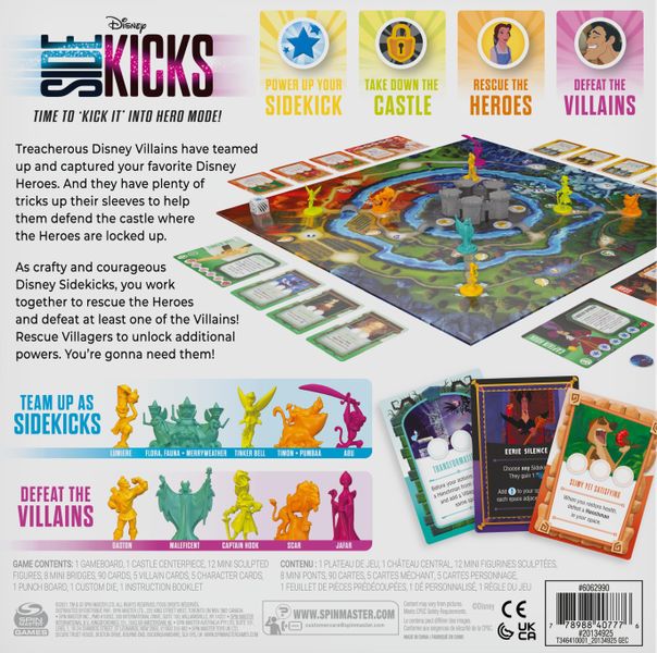 Disney Sidekicks, Spin Master Games, 2021 — back cover (image provided by the publisher)