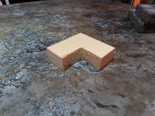 Building this crumbling stone (dice) tower out of XPS foam -- how can I add  grout between the stones while keeping the texture of the blocks? :  r/TerrainBuilding