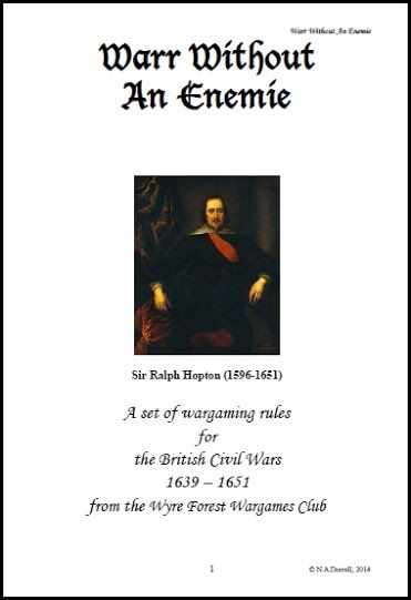 Coperta Warr Without An Enemie: A Set of Wargaming Rules for the British Civil Wars 1639 - 1651