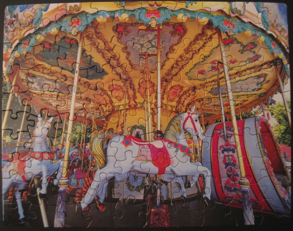 Colorluxe 1000 Piece Puzzle Colorful Carousel Horses by LPF