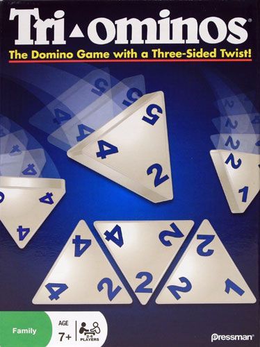 Pressman Deluxe Tri-Ominos Game The Domino Game With a Three-Sided Twist Classic