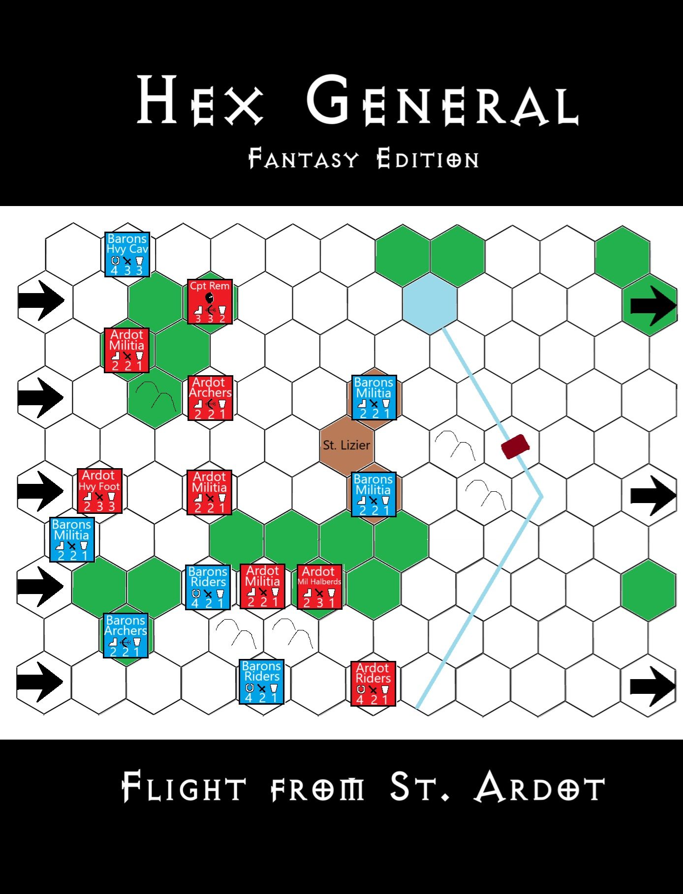 Cover art for Hex General: Fantasy Edition – Flight from Saint Ardot