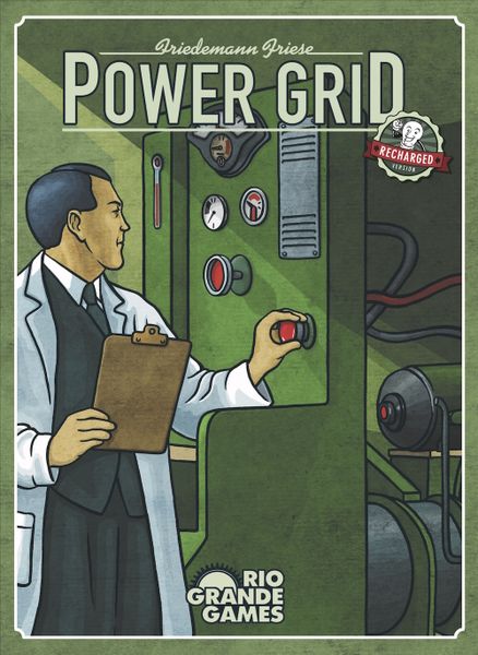 2F-Spiele/Rio Grande Games, Power Grid (Recharged Version), Cover of the English Edition