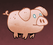 Oracular Pig card art from Oath the Board Game; Artist Kyle Ferrin. It's a good, good little piggy.