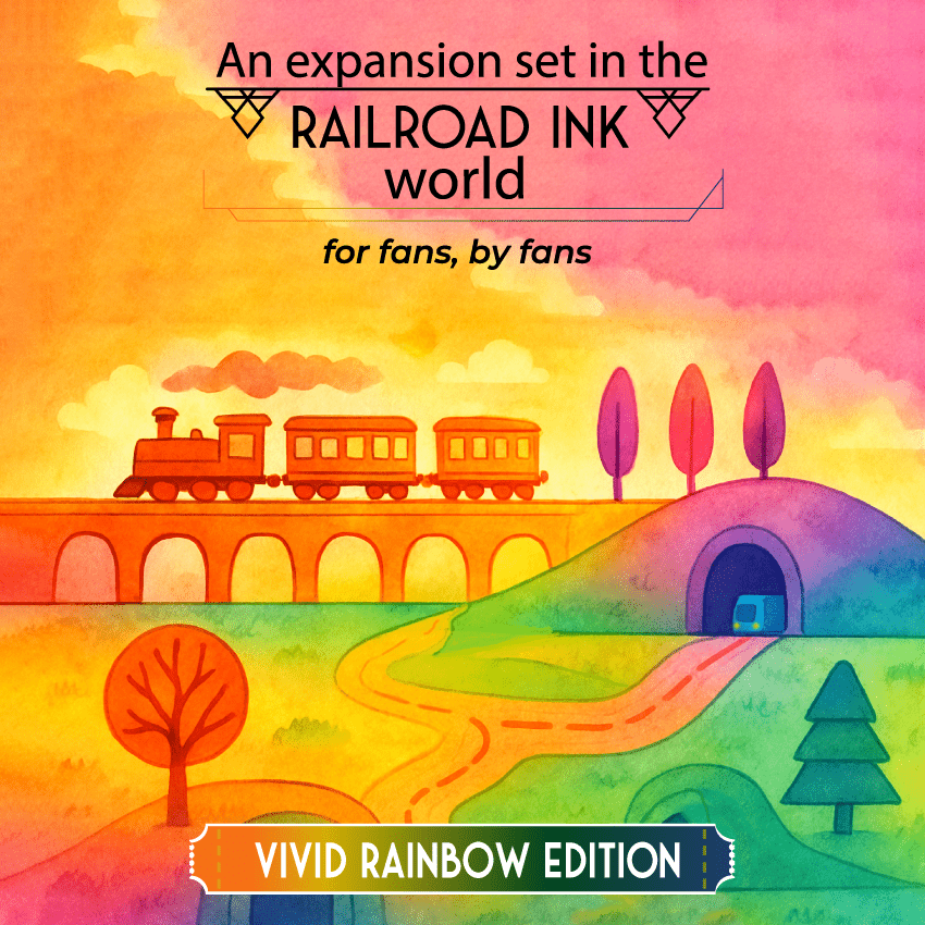 Vivid Rainbow Pack (fan expansion for Railroad Ink)