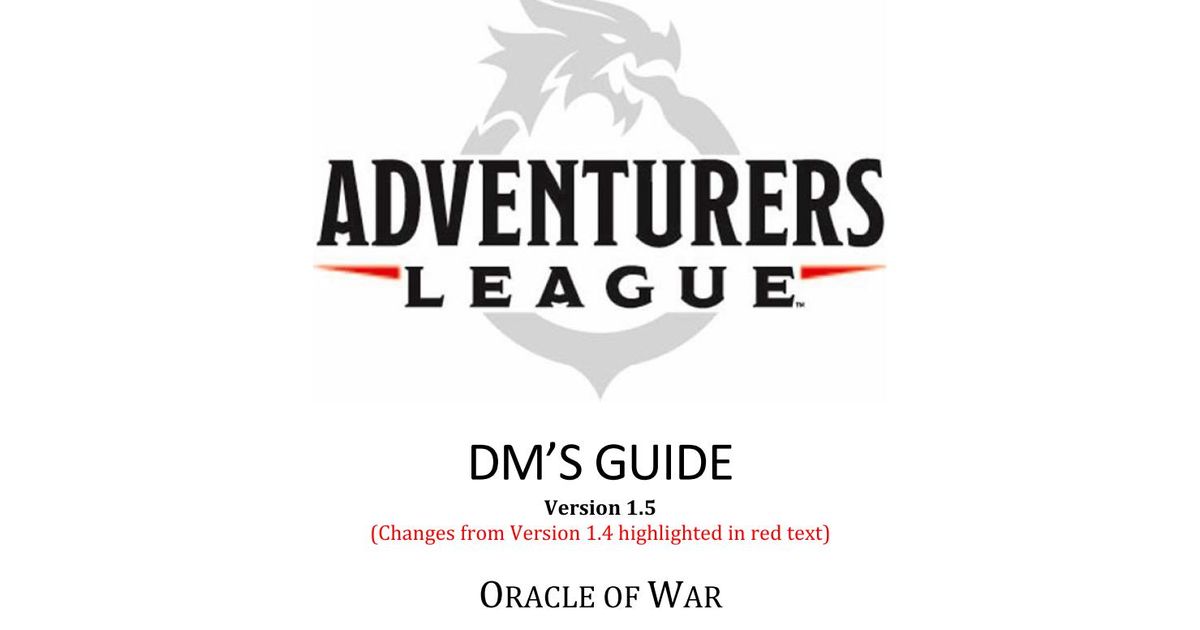 Adventurers League DM's Guide (Oracle of War) RPG Item RPGGeek