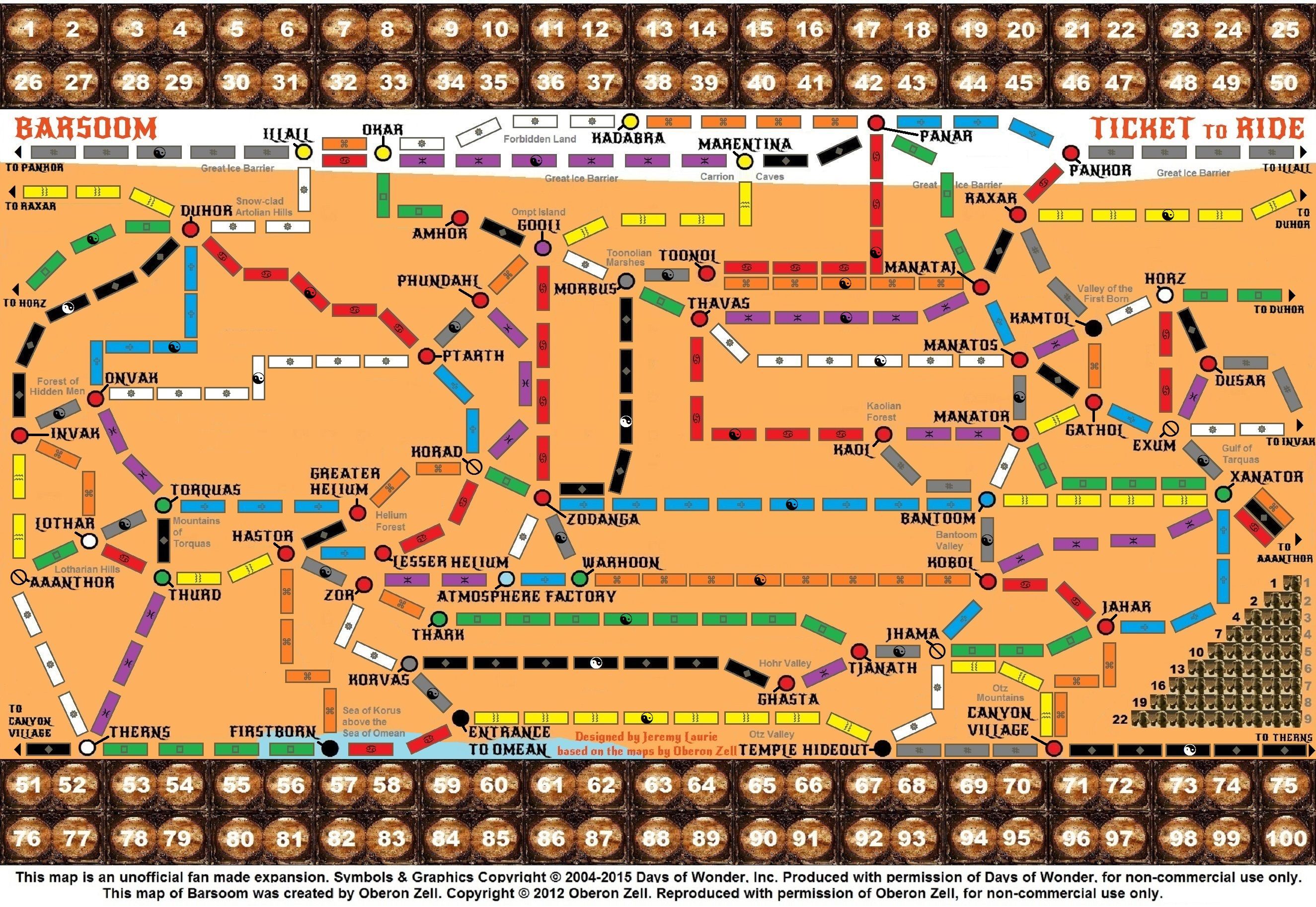 Barsoom (fan expansion for Ticket to Ride)